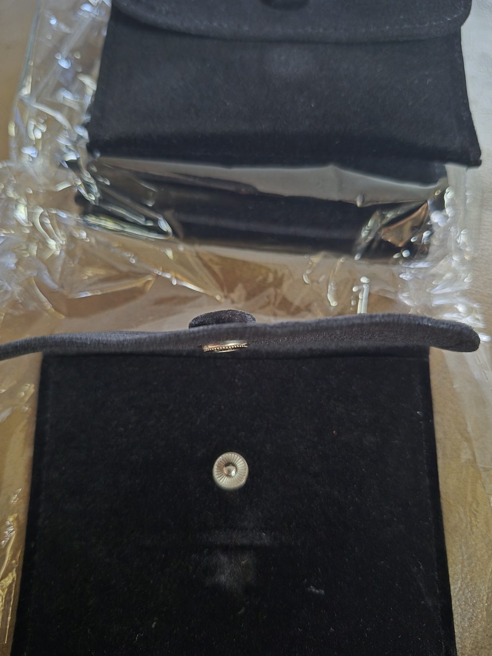 Source Unknown Black Velvet Mini Bag with Snap Closure